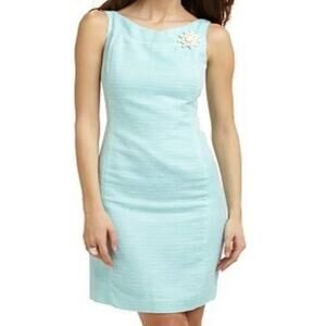 Lilly Pulitzer Patt Dress Women's Size 10 Shorley Blue Textured Classic Luxury